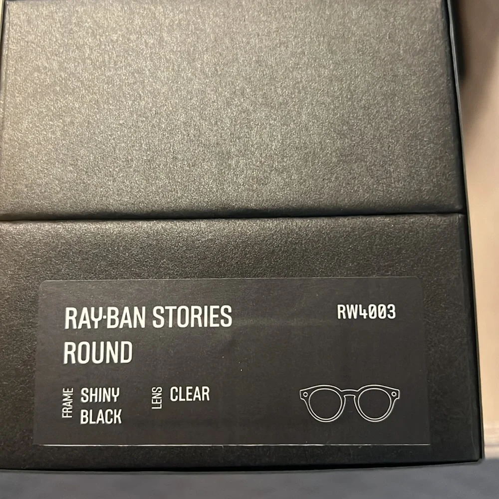 Rayban Stories, RW4003 Clear Round Shiny Black Frame